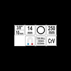 Cheie tubulara 16 mm lunga 250 mm pentru bujii aut..